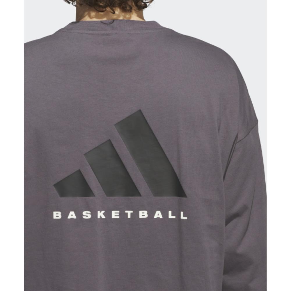 adidas Basketball Long Sleeve T-Shirt Gray JC7835 adidas Basketball Long Sleeve T-Shirt Gray JC7835