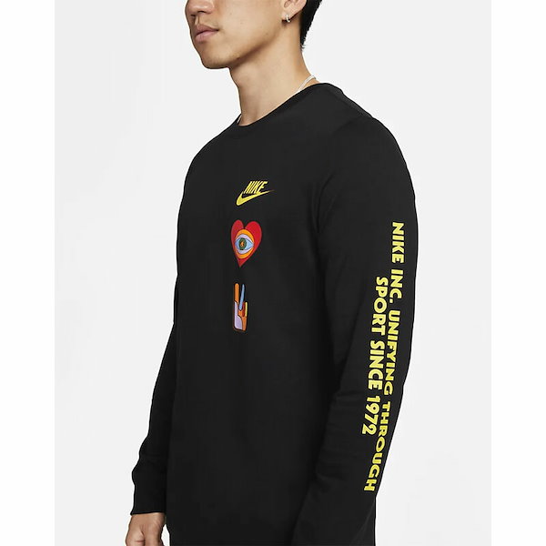 Qoo10] NIKE 長袖 Tシャツ メンズ 黒 ブラック ロ