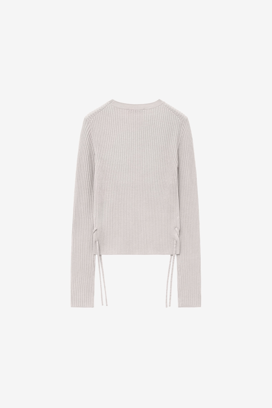 【INSILENCE】 RIBBED STRAP KNITWEAR : ASH BEIGE