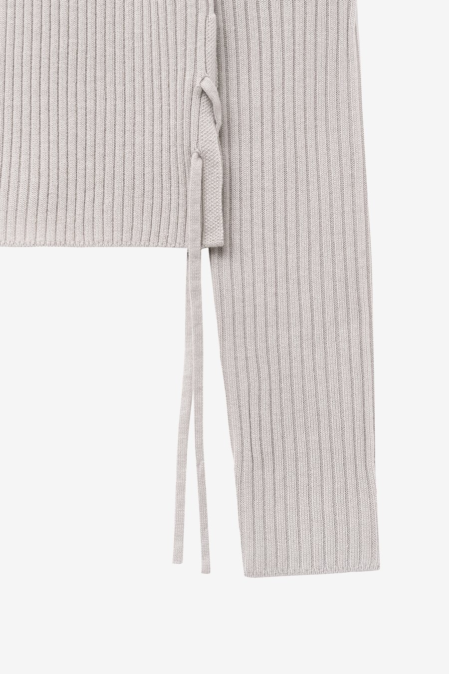 【INSILENCE】 RIBBED STRAP KNITWEAR : ASH BEIGE