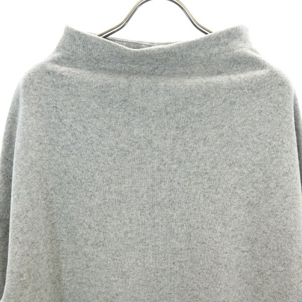 イタリア製 ウールブレンド 7分袖 ワンピース M グレー系 ドロップショルダー レディース