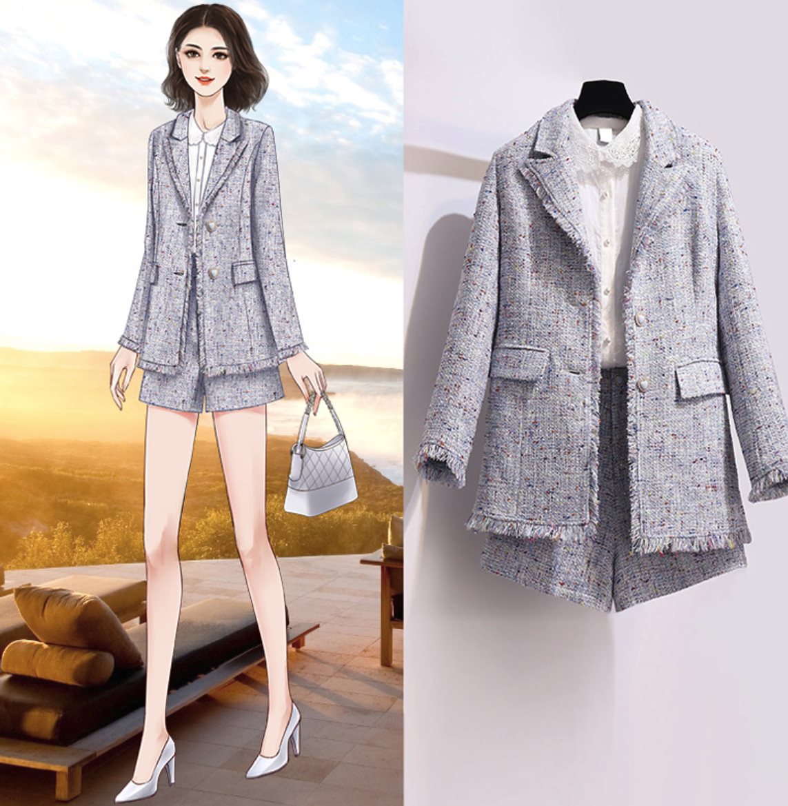 ツイード 2点... : レディース服 セットアップ ツーピース 即納格安