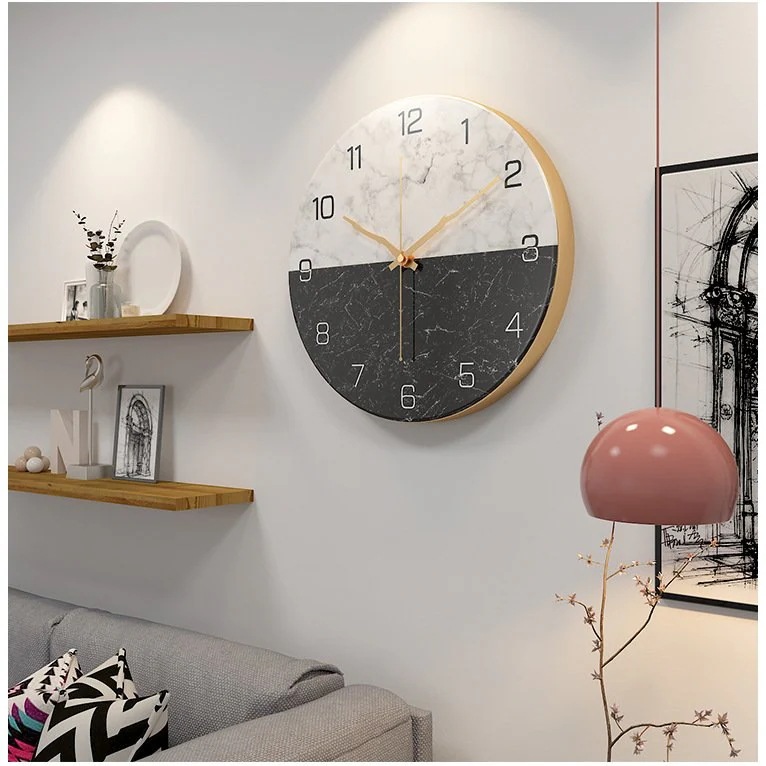 【急速出荷!】壁掛け時計 大理石柄 ウォールクロック 壁掛け時計 クロック インテリア おしゃれ 掛け時計 壁掛け モダン 新築祝い 透かし ギフト 電池 静音 30cm