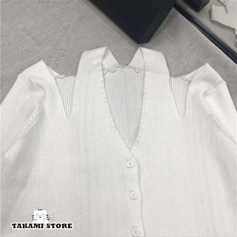 レディース トップス ニット 黒 白 Vネック リブニット 肩出し フロントボタン 長袖 無地 シンプル 細見え 秋 レディース トップス ニット 黒 白 Vネック リブニット 肩出し フロントボタン 長袖 無地 シンプル 細見え 秋