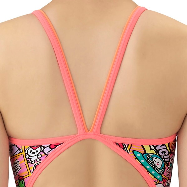 アリーナ 水泳 レディース トレーニングワンピース(オープンバック) ピンク×オレンジ L AS5FWM13L PKOR