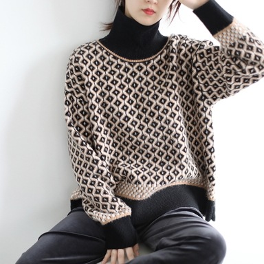 ニット セーター 魅せる トップス プルオーバー ブラック 黒 レギュラー丈 袖あり 長袖