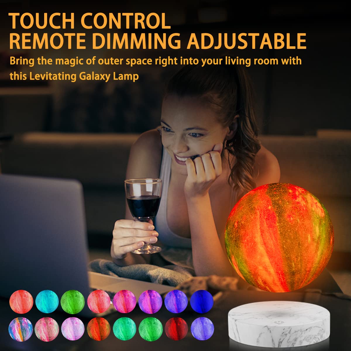 浮遊月ランプ-浮遊ギャラクシームーンライトリモコン16色LED磁気浮遊回転3D印刷ルナーナイトライト机装飾ランプ部屋の装飾のための創造的なギフト 浮遊月ランプ-浮遊ギャラクシームーンライトリモコン16色LED磁気浮遊回転3D印刷ルナーナイトライト机装飾ランプ部屋の装飾のための創造的なギフト