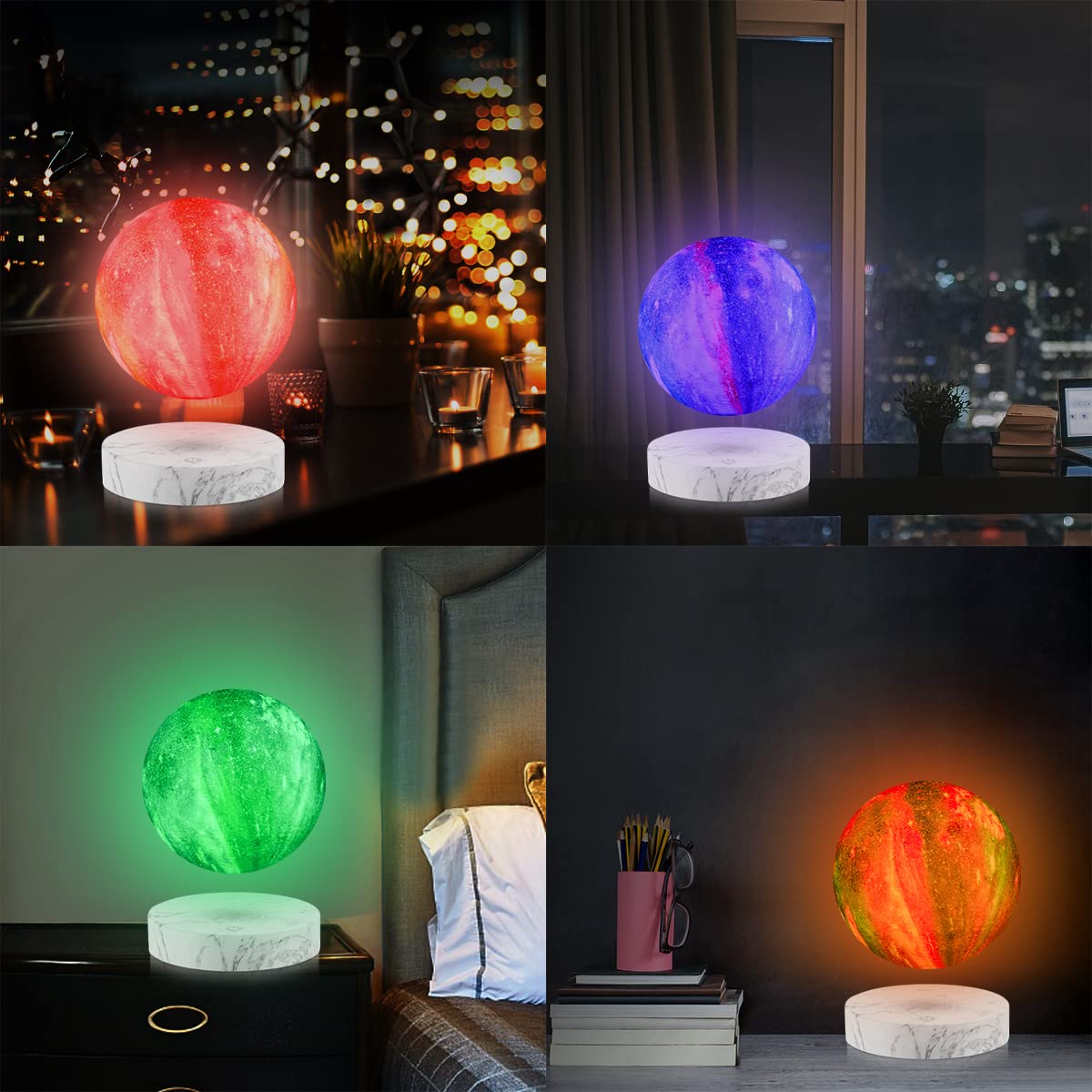 浮遊月ランプ-浮遊ギャラクシームーンライトリモコン16色LED磁気浮遊回転3D印刷ルナーナイトライト机装飾ランプ部屋の装飾のための創造的なギフト 浮遊月ランプ-浮遊ギャラクシームーンライトリモコン16色LED磁気浮遊回転3D印刷ルナーナイトライト机装飾ランプ部屋の装飾のための創造的なギフト