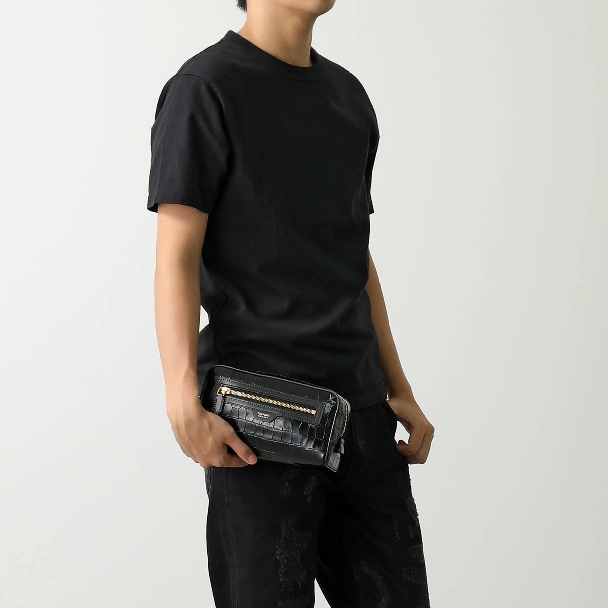 TOM FORD トムフォード クラッチバッグ Y0356 LCL403G メンズ エナメル レザー クロコダイル型押し ポーチ セカンドバッグ 鞄 1N001 TOM FORD トムフォード クラッチバッグ Y0356 LCL403G メンズ エナメル レザー クロコダイル型押し ポーチ セカンドバッグ 鞄 1N001