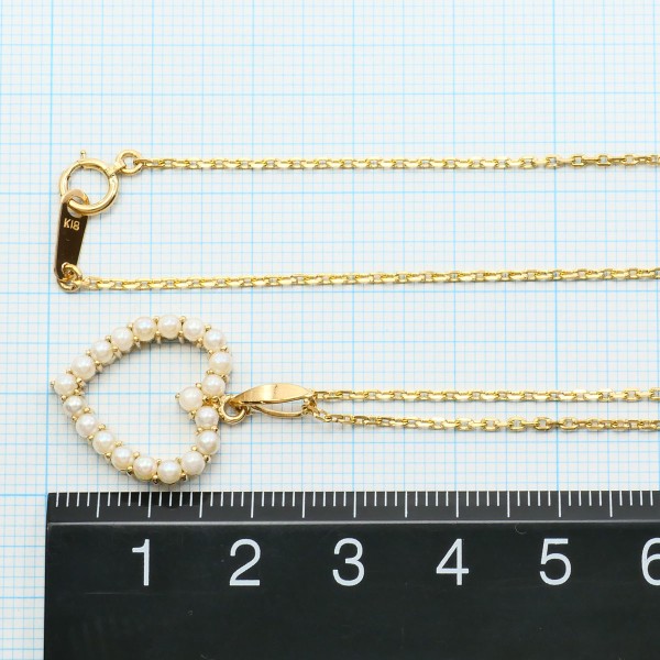 K18 18金 YG イエローゴールド ネックレス パール(真珠) 約45cm ジュエリー 中古 K18 18金 YG イエローゴールド ネックレス パール(真珠) 約45cm ジュエリー 中古