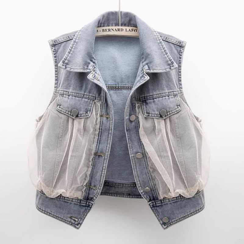 Hot!!!デニムベスト レディース ベスト シアー デニムジレデニムジレ トップス 大きいサイズ 羽織 おしゃれ