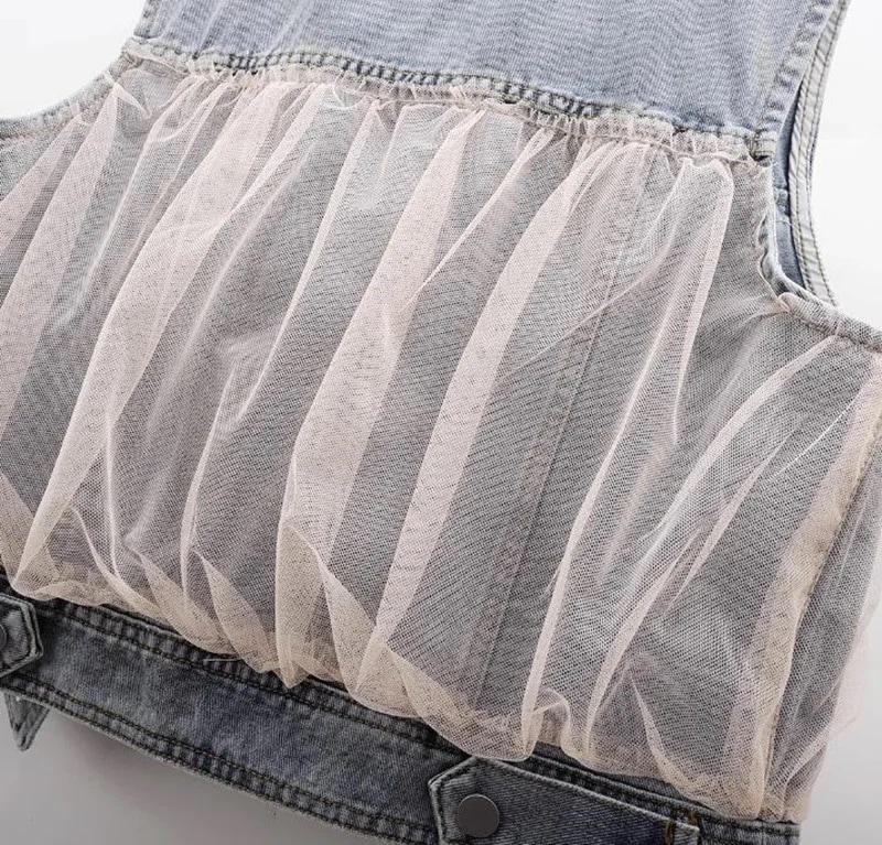 Hot!!!デニムベスト レディース ベスト シアー デニムジレデニムジレ トップス 大きいサイズ 羽織 おしゃれ