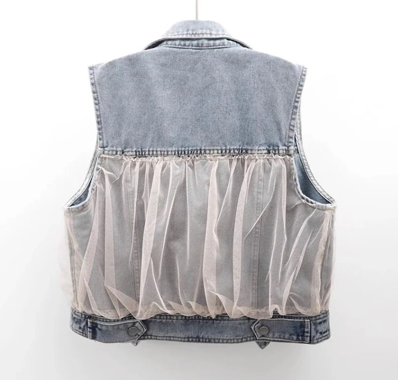 Hot!!!デニムベスト レディース ベスト シアー デニムジレデニムジレ トップス 大きいサイズ 羽織 おしゃれ