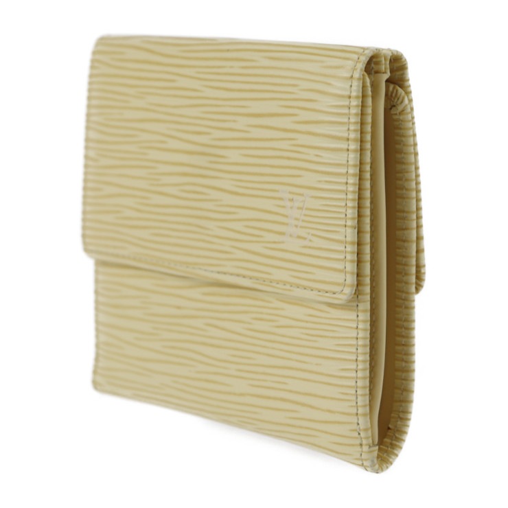 LOUIS VUITTON ルイ ヴィトン 三つ折り財布 M6348A ポルトモネ ビエ カルト クレディ エピレザー ヴァニラ イエロークリーム系 ゴールド金具 Wホック ビトン【本物保証】