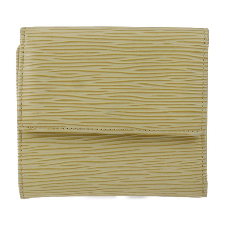 LOUIS VUITTON ルイ ヴィトン 三つ折り財布 M6348A ポルトモネ ビエ カルト クレディ エピレザー ヴァニラ イエロークリーム系 ゴールド金具 Wホック ビトン【本物保証】