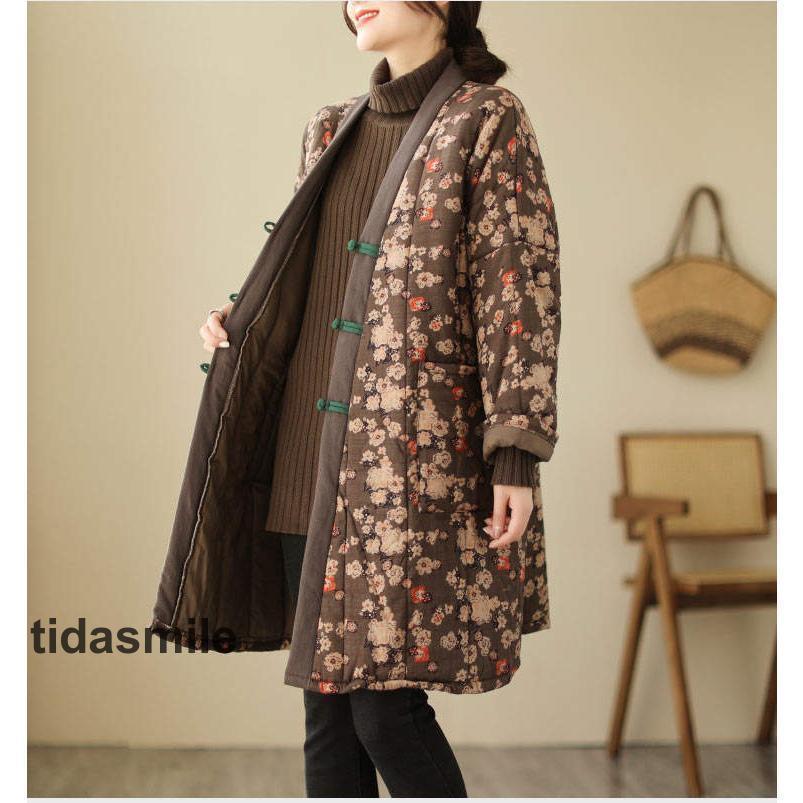 大人の魅力 中綿コート レディース オーバー ロングコート 秋冬 コート ロング 綿入り 総柄 大きい ゆったり 上着 中綿ジャケット ノーカラー 前開き 大人の魅力 中綿コート レディース オーバー ロングコート 秋冬 コート ロング 綿入り 総柄 大きい ゆったり 上着 中綿ジャケット ノーカラー 前開き