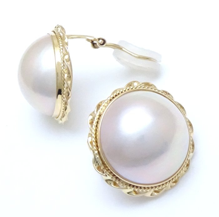 マベパール イヤリング 真珠 K18YG イエローゴールド/28193【中古】 マベパール イヤリング 真珠 K18YG イエローゴールド/28193【中古】