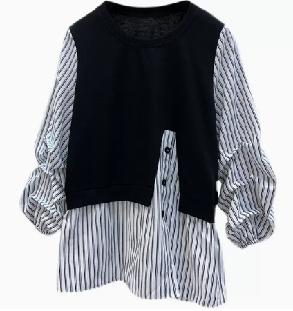 重ね着風トップス ブラウス カットソー ニットソー 長袖 パフスリーブ ストライプ ストレート 切り替えデザイン 伸縮性 かわいい 大人可愛い きれいめ 大人 上品 おしゃれ お洒落 レトロ 大人女子 重ね着風トップス ブラウス カットソー ニットソー 長袖 パフスリーブ ストライプ ストレート 切り替えデザイン 伸縮性 かわいい 大人可愛い きれいめ 大人 上品 おしゃれ お洒落 レトロ 大人女子