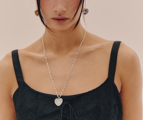 Heart twist necklace - Silver Heart twist necklace - Silver