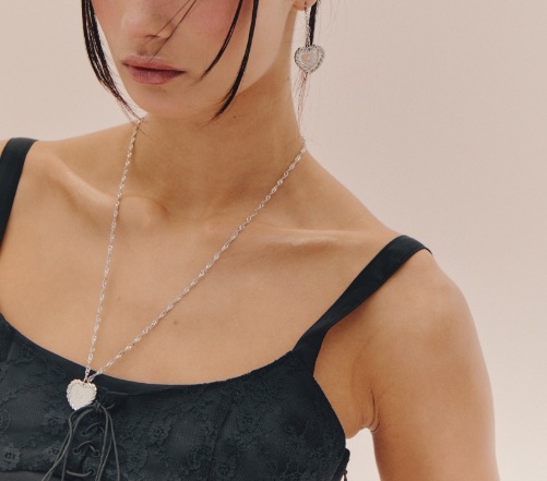 Heart twist necklace - Silver Heart twist necklace - Silver