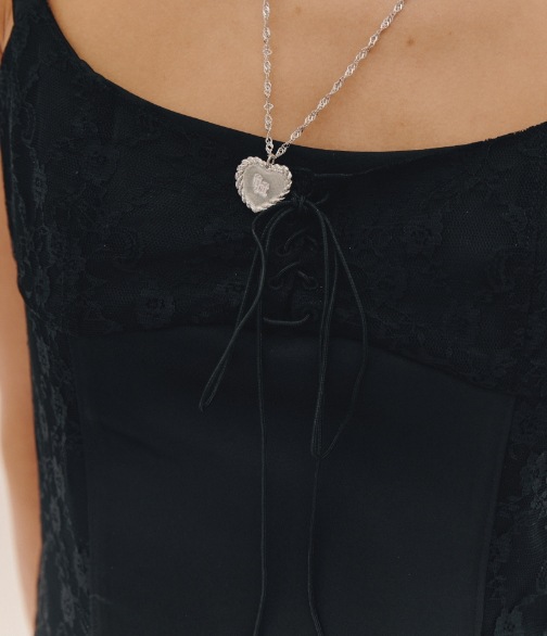 Heart twist necklace - Silver Heart twist necklace - Silver