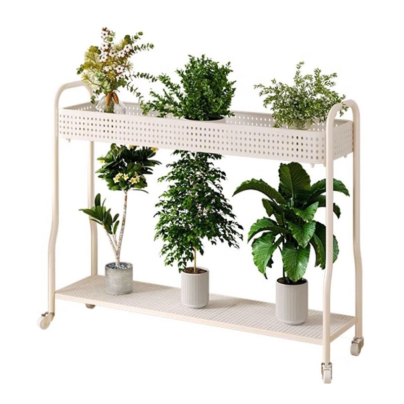 リビングルームフラワーシェルフフロアスタンドモダンなシンプルなモバイルシェルフシェルフシェルフプラントフラワーポットラックエクストラ厚の厚い収納ラックバルコニー