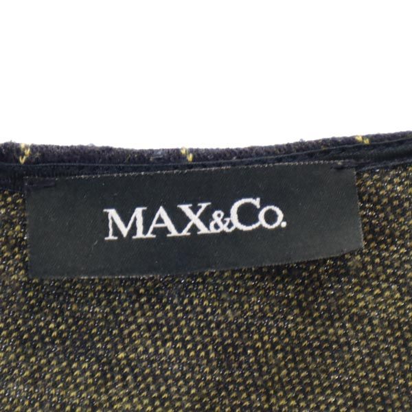 マックスアンドコー ストライプ柄 長袖 ウールブレンド ワンピース L ネイビー×イエロー MAX&CO レディース マックスアンドコー ストライプ柄 長袖 ウールブレンド ワンピース L ネイビー×イエロー MAX&CO レディース