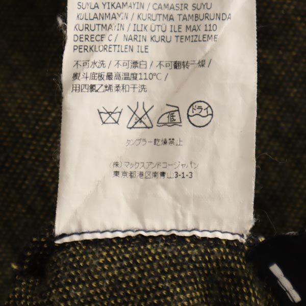 マックスアンドコー ストライプ柄 長袖 ウールブレンド ワンピース L ネイビー×イエロー MAX&CO レディース マックスアンドコー ストライプ柄 長袖 ウールブレンド ワンピース L ネイビー×イエロー MAX&CO レディース