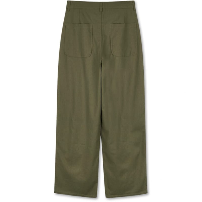 FREIリネンワンワンワイドパンツ（KHAKI）