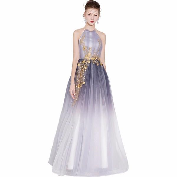 パーティードレス ロング丈 ホルター 大人 ピアノ 発表会 締め上げタイプ 背中開き レース フォーマル 小さいサイズ 結婚式 大きいサイズ 大人 20代 30代