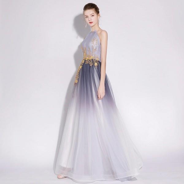 パーティードレス ロング丈 ホルター 大人 ピアノ 発表会 締め上げタイプ 背中開き レース フォーマル 小さいサイズ 結婚式 大きいサイズ 大人 20代 30代