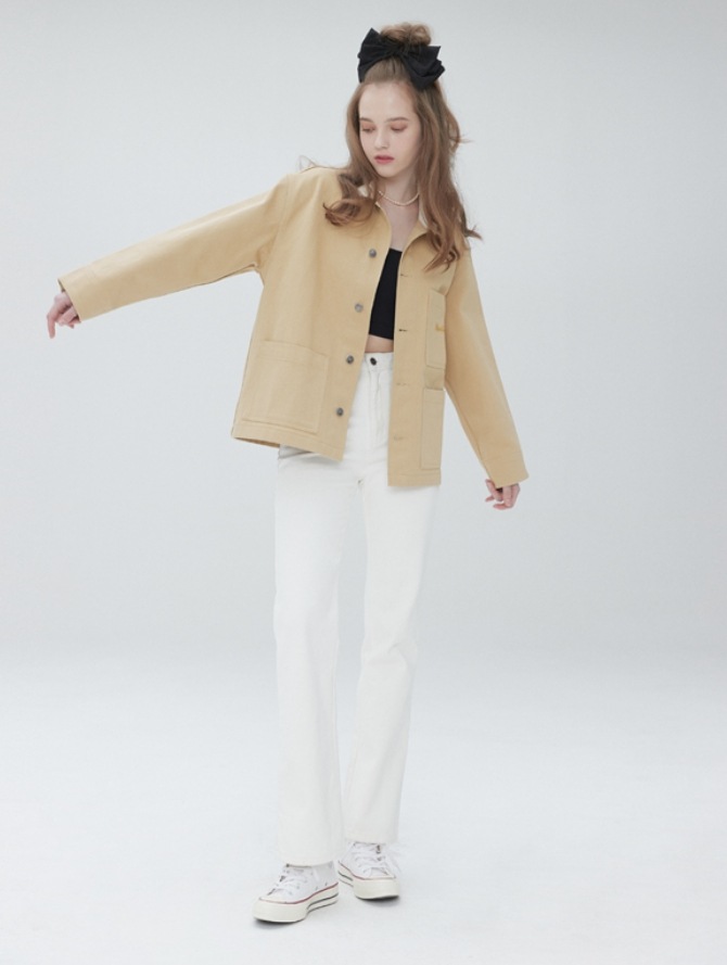 [MUDIDI] Collar block denim jacket 003