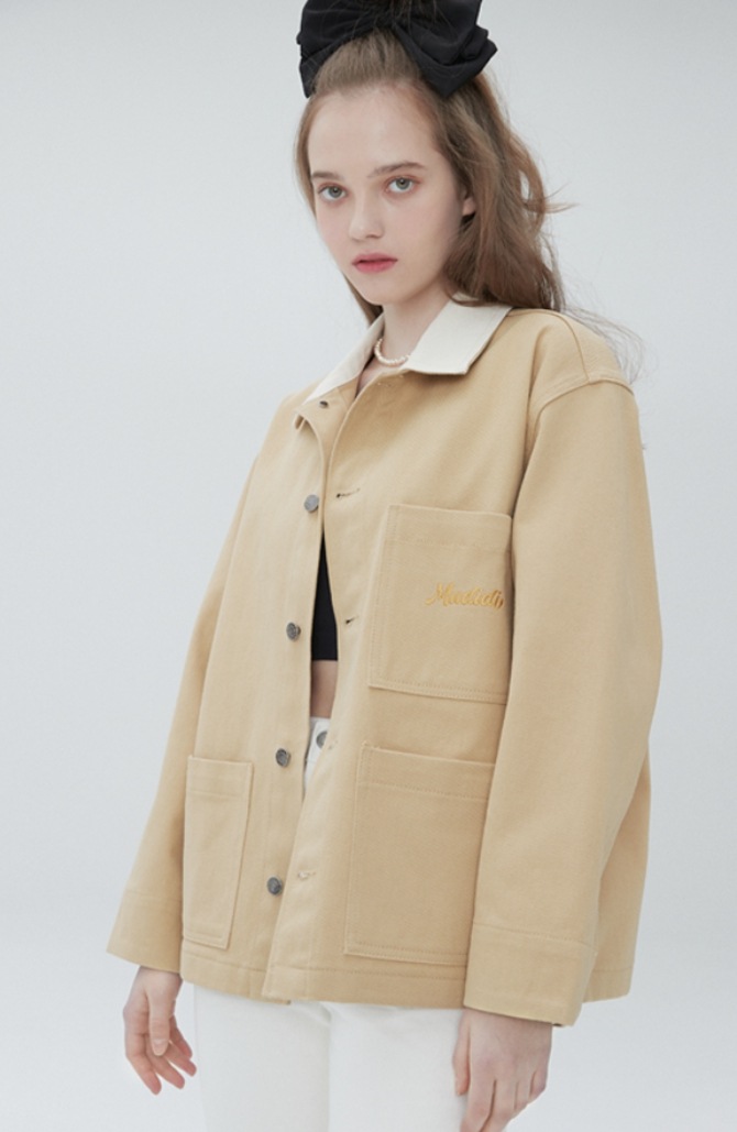 [MUDIDI] Collar block denim jacket 003