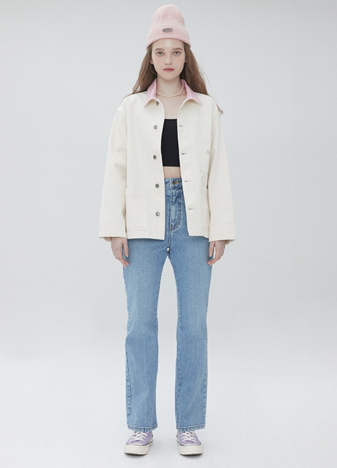 [MUDIDI] Collar block denim jacket 003