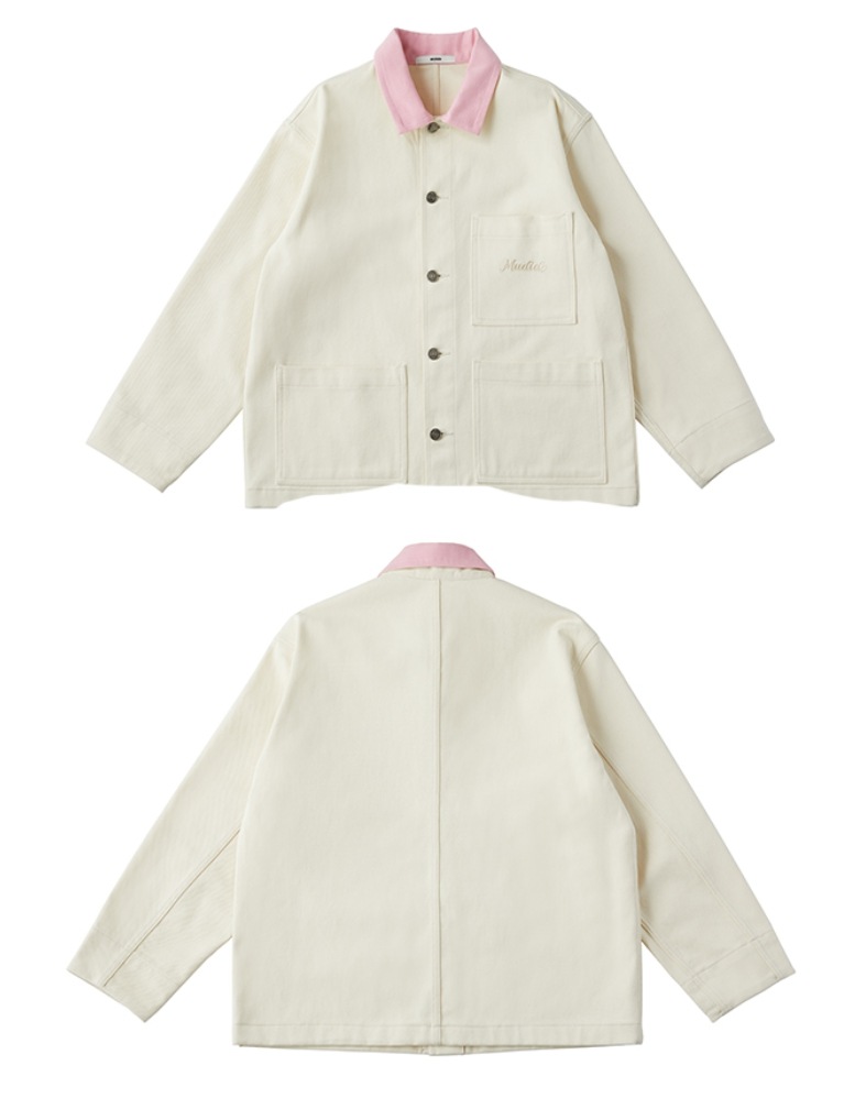 [MUDIDI] Collar block denim jacket 003