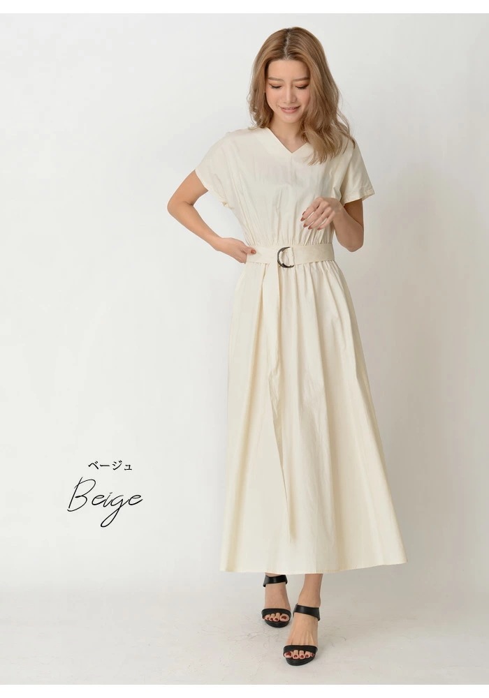 【急速出荷】 ワンピース レディース 秋冬 ロングワンピース 涼しい 半袖 接触冷感 麻 綿 きれいめ マキシワンピース Aライン フレアワンピ ウエストシャーリング 体型カバー リゾート ビーチ 大