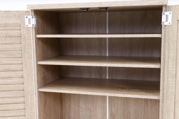 下駄箱 木製 ルーバー ミラー付き 幅60cm 組立品 幅60 シューズラック シューズボックス 玄関収納 靴 収納 靴箱 靴入れ 脚付き クツ 通気性 チェスト ラック シンプル スリム