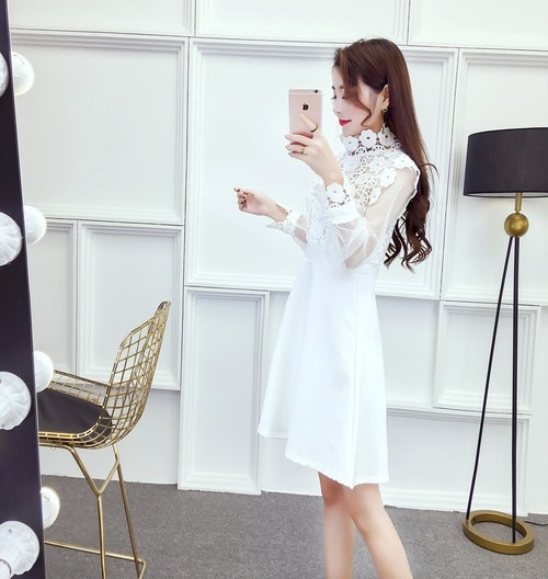 1893.花柄レースシースルードレスワン... : レディース服 大人気定番