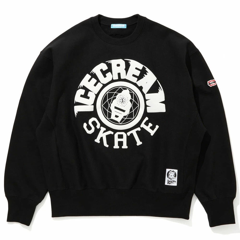 【ICECREAM/ アイスクリーム】クルースウェット/PUFF PRINT SWEATSHIRT ICECREAM SKATE ICEJP243K003 【ICECREAM/ アイスクリーム】クルースウェット/PUFF PRINT SWEATSHIRT ICECREAM SKATE ICEJP243K003