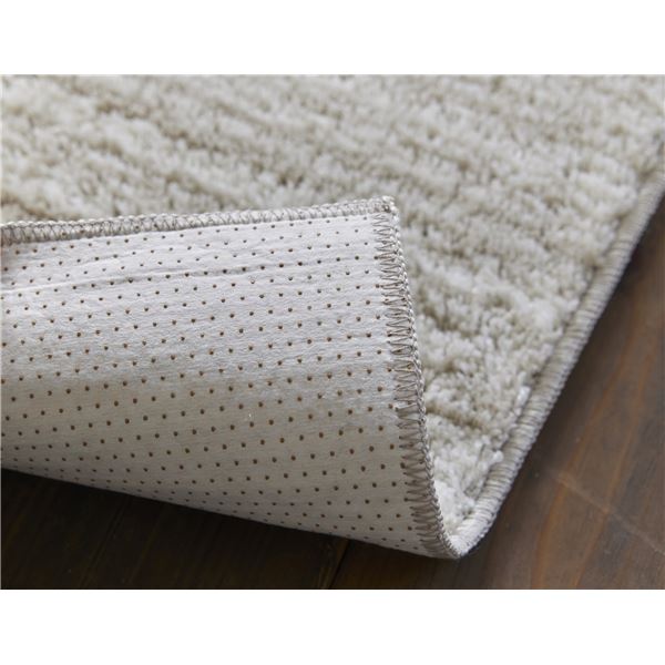 ラグ マット 絨毯 約幅130×長さ190cm ベージュ 無地 洗える 日本製 防ダニ 滑り止め加工 ホットカーペット可 スミノエ エクリュ