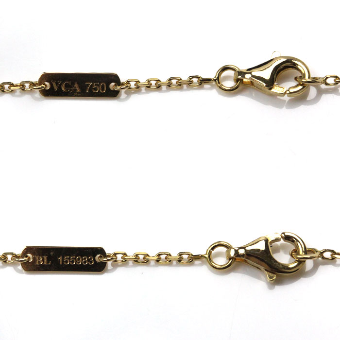 Van Cleef & Arpels ヴァンクリーフ＆アーペル K18YG イエローゴールド ラッキー アルハンブラ ハート シェル ネックレス シェル 4.7g 42cm レディース 中古