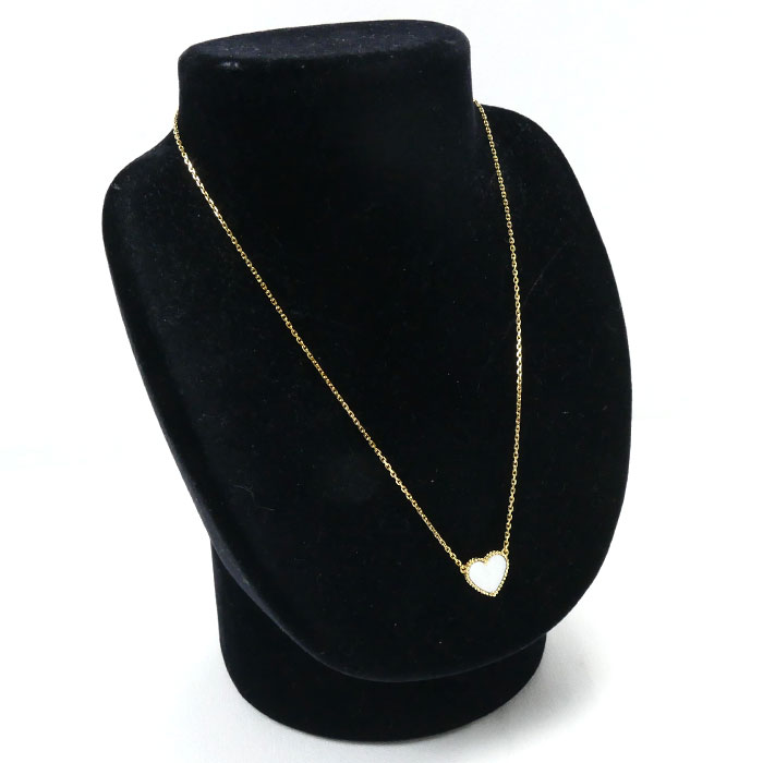 Van Cleef & Arpels ヴァンクリーフ＆アーペル K18YG イエローゴールド ラッキー アルハンブラ ハート シェル ネックレス シェル 4.7g 42cm レディース 中古