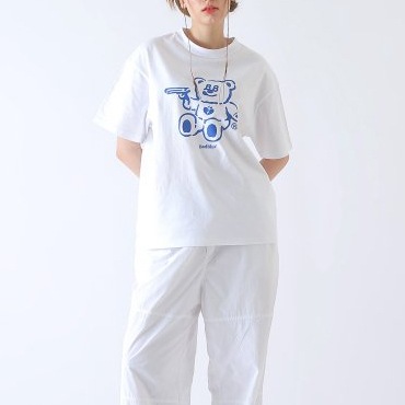 【IVE ガウル 着用】Bad Bear White T-Shirts 半袖Tシャツ「男女兼用」 【IVE ガウル 着用】Bad Bear White T-Shirts 半袖Tシャツ「男女兼用」