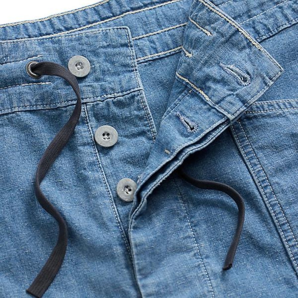 RRL インディゴ コットン リネン シャンブレー ショート (MNRRSHO14G20040410)