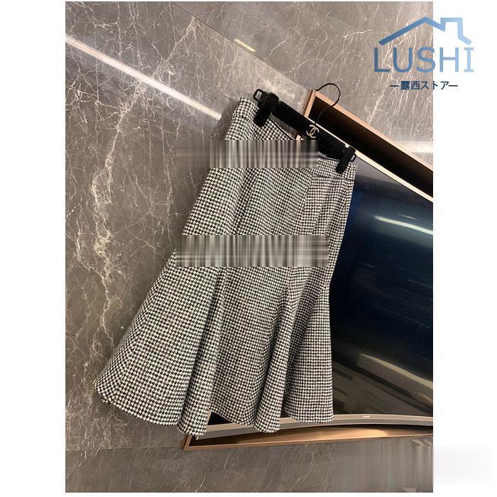 ニット セットアップ レディース 40代 秋冬 長袖 ニットトップス チェック柄マーメイドスカート オシャレセットアップ 韓国風 大人通勤 着痩せ 30代 50代