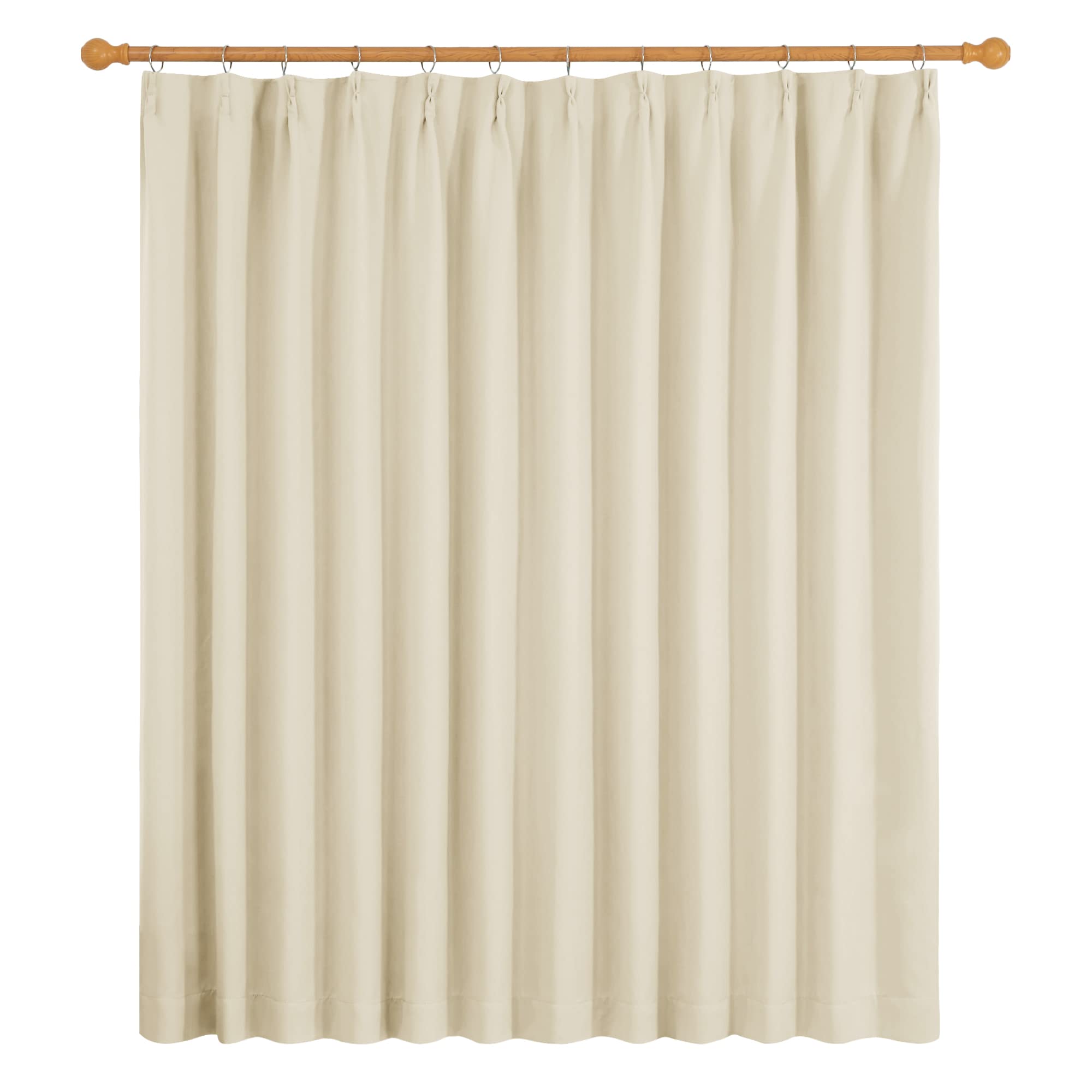 Deconovo 遮光カーテン 幅180cm丈200cm 2枚入 ドレープカーテン おしゃれ 仕切り 防寒 幅広い 形状記憶加工 北欧 UVカット 断熱 節電対策 昼夜目隠し ライトベージュ