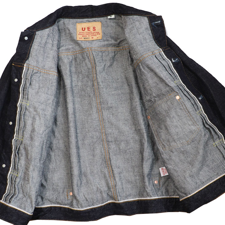 UES ウエス 1st デニムジャケット 17oz デニム ワンウォッシュ 赤耳 シンチバック セルビッチデニム Tバック ジャケット 上質 クラシック バックシンチ カジュアル W901-Z UES ウエス 1st デニムジャケット 17oz デニム ワンウォッシュ 赤耳 シンチバック セルビッチデニム Tバック ジャケット 上質 クラシック バックシンチ カジュアル W901-Z