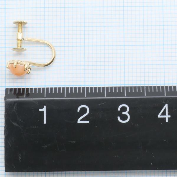 K18 18金 YG イエローゴールド イヤリング サンゴ 総重量約1.3g ジュエリー 中古
