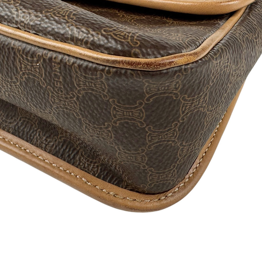 セリーヌ CELINE 斜め掛けショルダーバッグ マカダム PVC/レザー ブラウン ゴールド レディース z6030 セリーヌ CELINE 斜め掛けショルダーバッグ マカダム PVC/レザー ブラウン ゴールド レディース z6030