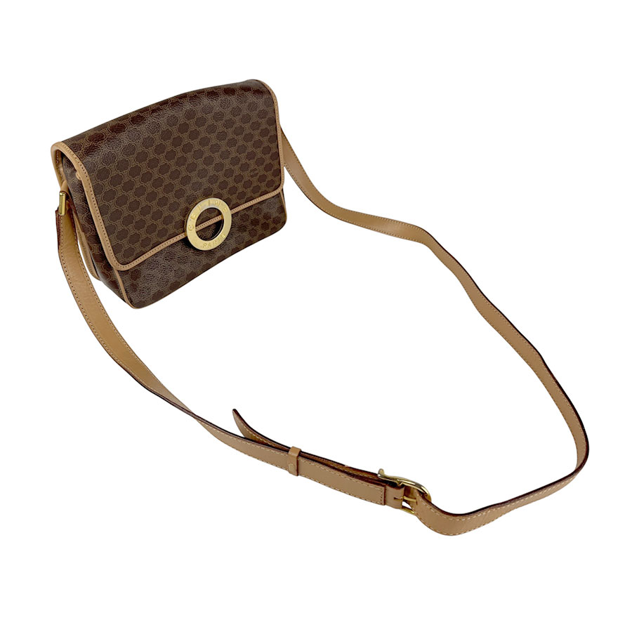 セリーヌ CELINE 斜め掛けショルダーバッグ マカダム PVC/レザー ブラウン ゴールド レディース z6030 セリーヌ CELINE 斜め掛けショルダーバッグ マカダム PVC/レザー ブラウン ゴールド レディース z6030